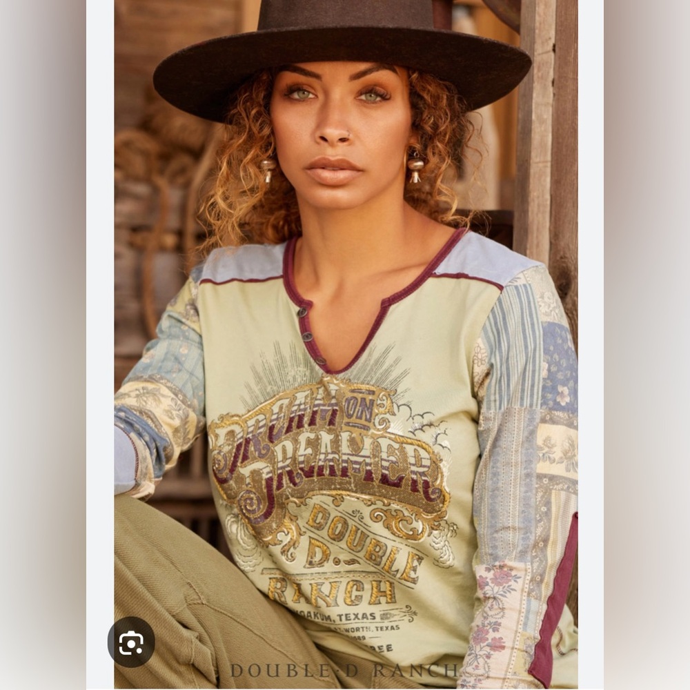 Double D Ranch Dream on Dreamer Long Sleeve Top; Size 1X